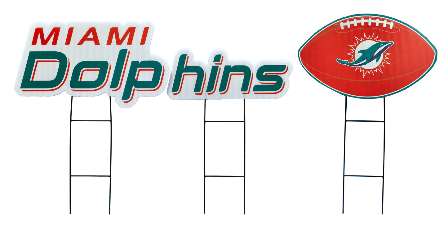 NFL Wordmark & Football 3 Pack Yard Sign Set