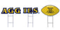 NCAA Wordmark & Football 3 Pack Yard Sign Set