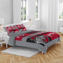Load image into Gallery viewer, Ohio State Buckeyes Block Logo 3 Piece Full/Queen Bed in a Bag
