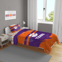 Load image into Gallery viewer, Clemson Tigers Slanted Stripe 4 Piece Twin Bed in a Bag
