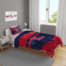 Load image into Gallery viewer, Ole Miss Rebels Slanted Stripe 4 Piece Twin Bed in a Bag
