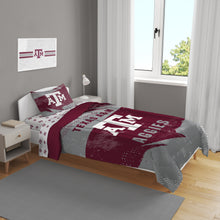 Load image into Gallery viewer, Texas A&amp;M Aggies Slanted Stripe 4 Piece Twin Bed in a Bag
