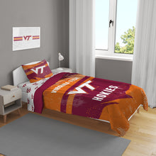 Load image into Gallery viewer, Virginia Tech Hokies Slanted Stripe 4 Piece Twin Bed in a Bag
