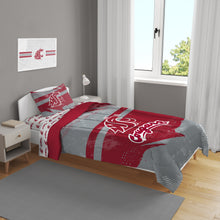Load image into Gallery viewer, Washington State Cougars Slanted Stripe 4 Piece Twin Bed in a Bag
