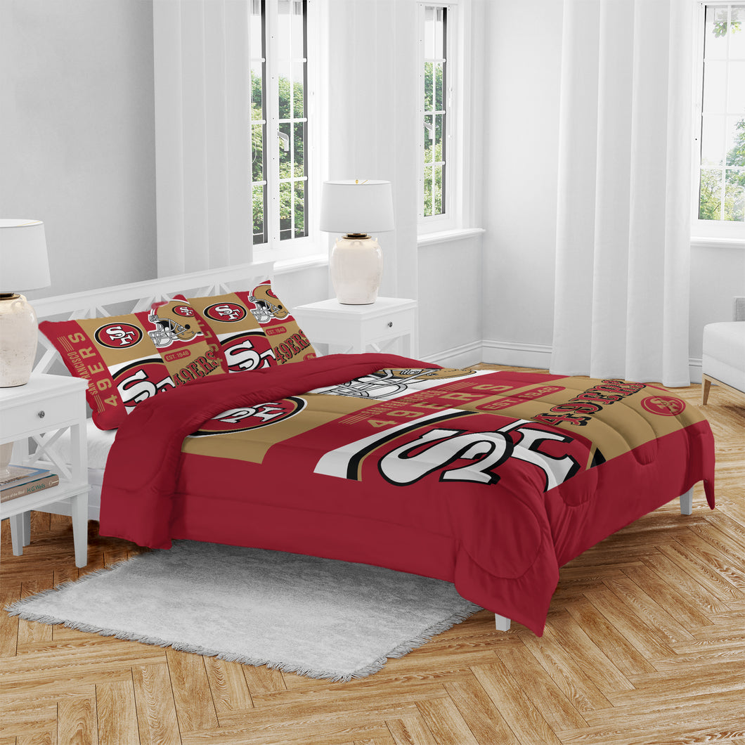 San Francisco 49ers Block Logo 3 Piece Full/Queen Bed in a Bag
