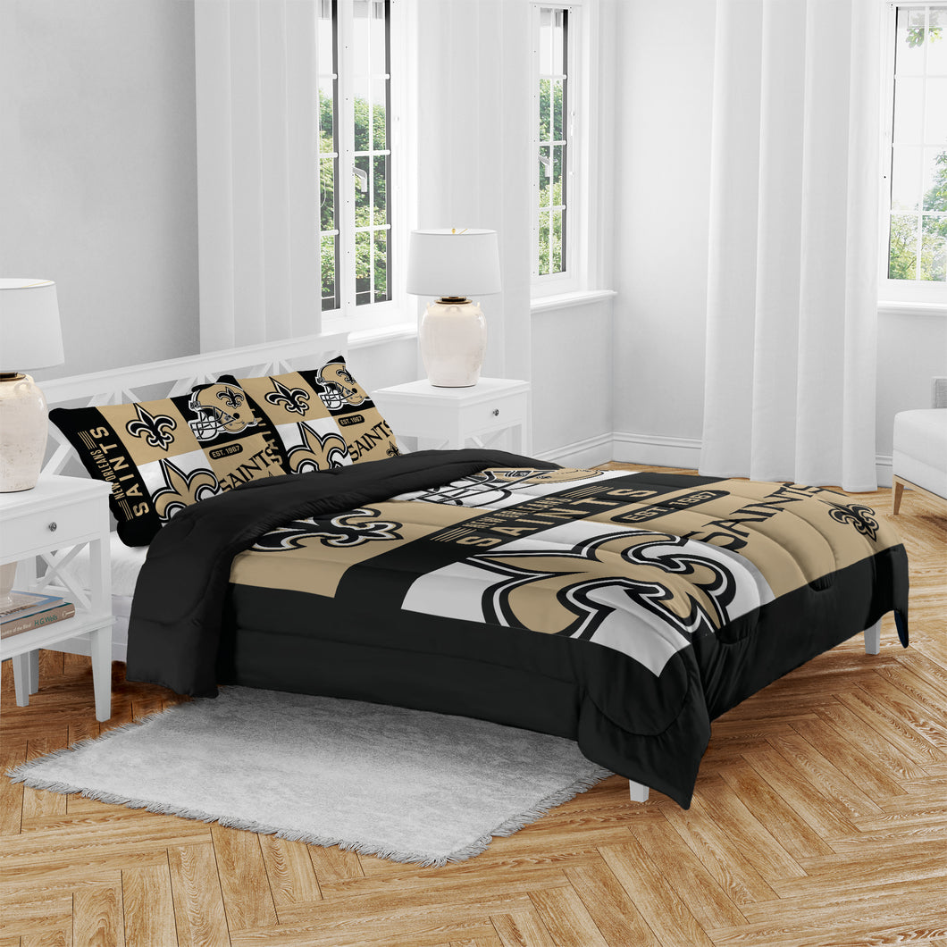 New Orleans Saints Block Logo 3 Piece Full/Queen Bed in a Bag