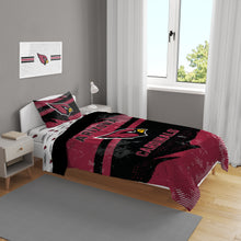 Load image into Gallery viewer, Arizona Cardinals Slanted Stripe 4 Piece Twin Bed in a Bag
