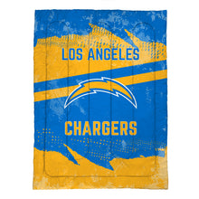 Load image into Gallery viewer, Los Angeles Chargers Slanted Stripe 4 Piece Twin Bed in a Bag
