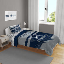 Load image into Gallery viewer, Dallas Cowboys Slanted Stripe 4 Piece Twin Bed in a Bag
