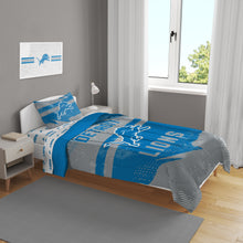 Load image into Gallery viewer, Detroit Lions Slanted Stripe 4 Piece Twin Bed in a Bag
