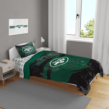 Load image into Gallery viewer, New York Jets Slanted Stripe 4 Piece Twin Bed in a Bag

