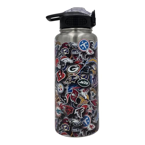 NFL ProPress 32 Team Logo Mashup 32oz Stainless Steel Water Bottle
