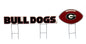 NCAA Wordmark & Football 3 Pack Yard Sign Set