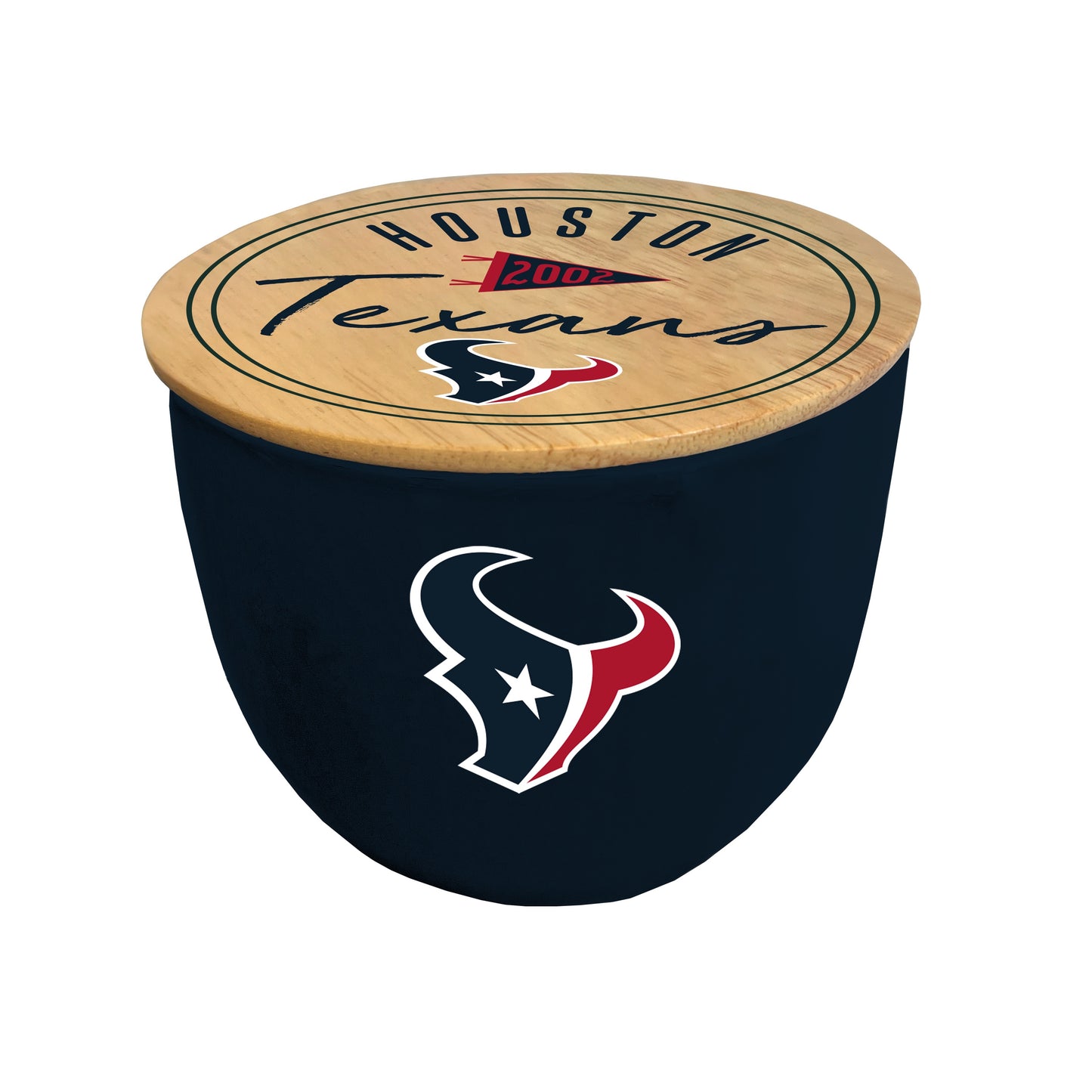 NFL Script Circle Wood Top Ceramic Candle