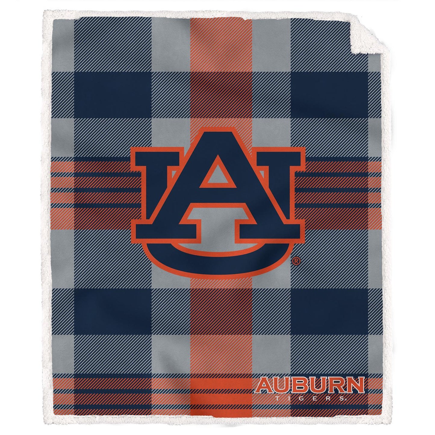 NCAA Plaid Steel Royal Plush Sherpa 60x70 Blanket