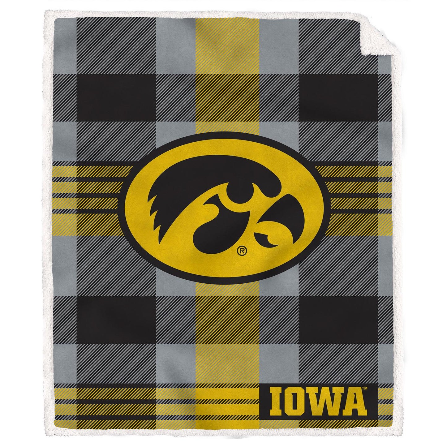 NCAA Plaid Steel Royal Plush Sherpa 60x70 Blanket