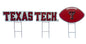 NCAA Wordmark & Football 3 Pack Yard Sign Set