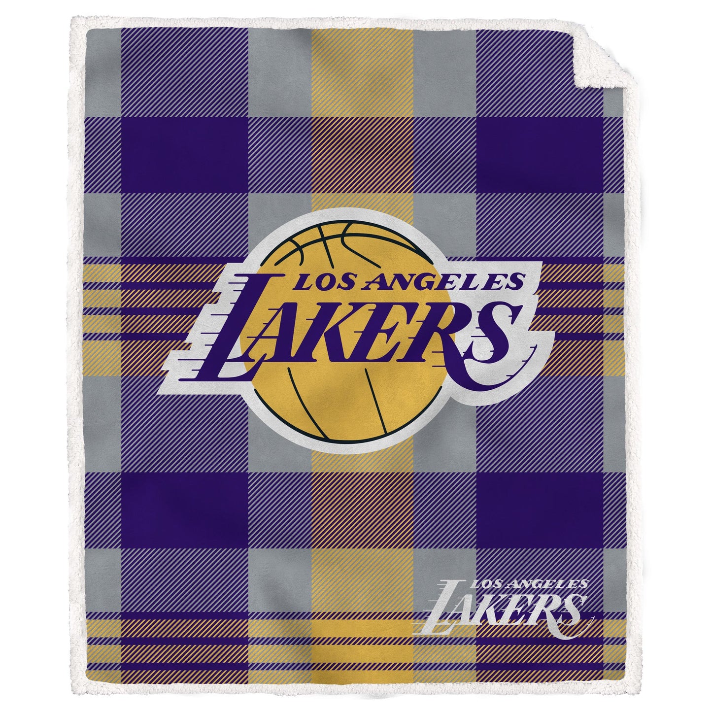 NBA Plaid Steel Royal Plush Sherpa 60x70 Blanket
