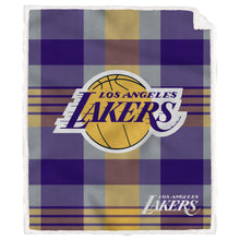 Load image into Gallery viewer, NBA Plaid Steel Royal Plush Sherpa 60x70 Blanket
