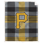 MLB Plaid Steel Royal Plush Sherpa 60x70 Blanket