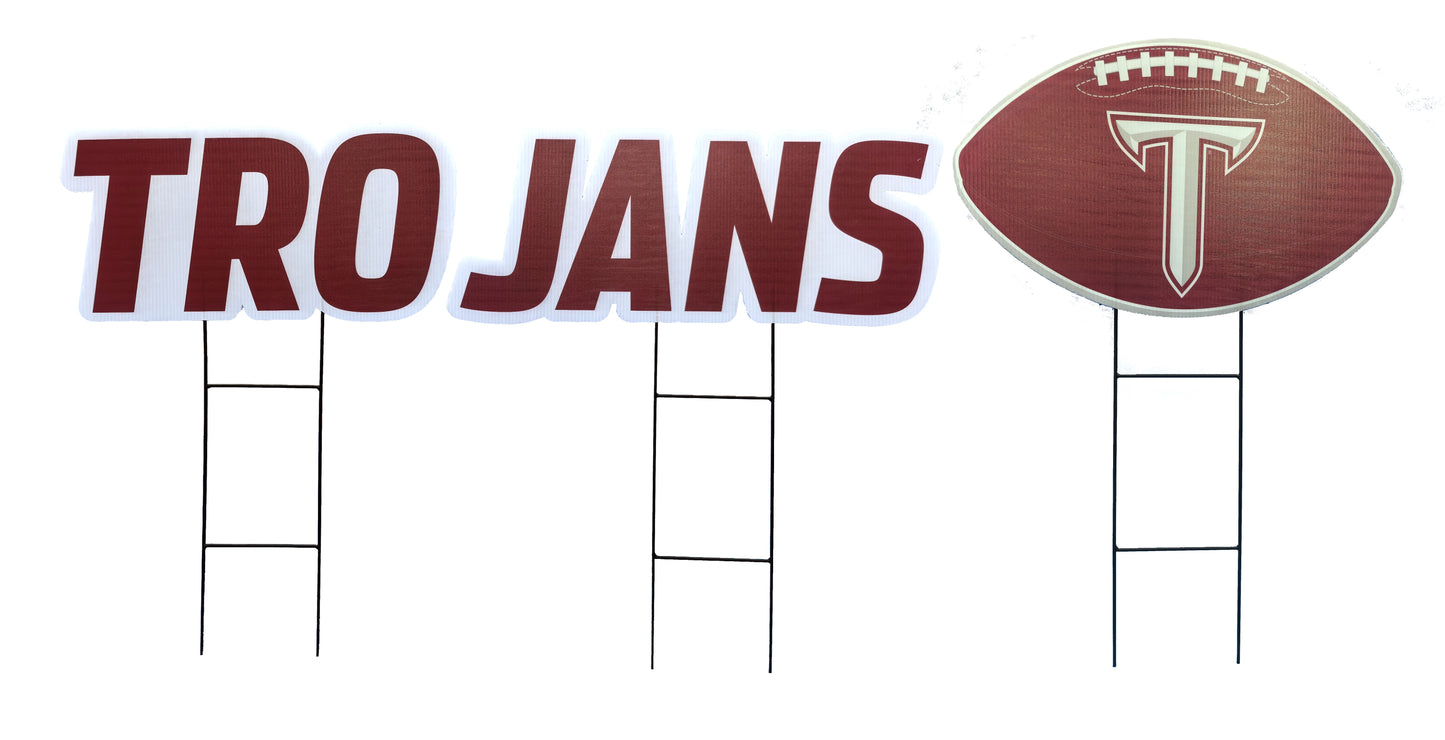 NCAA Wordmark & Football 3 Pack Yard Sign Set