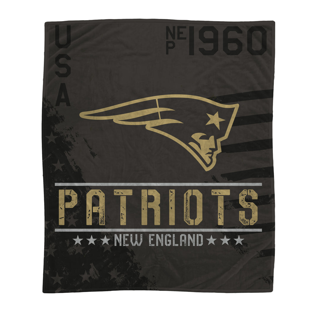 New England Patriots Black Camo Blanket