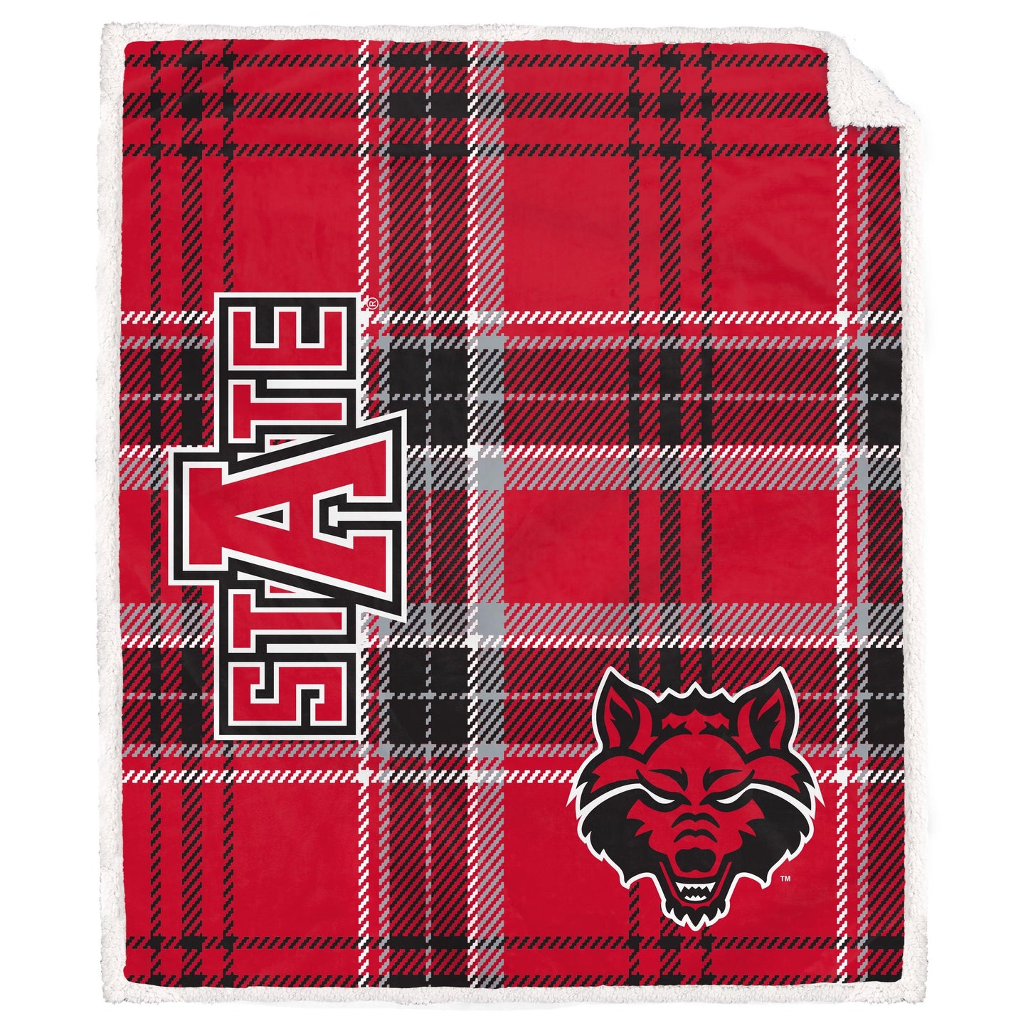NCAA Playmaker Plaid Ultra Cozy Sherpa Throw