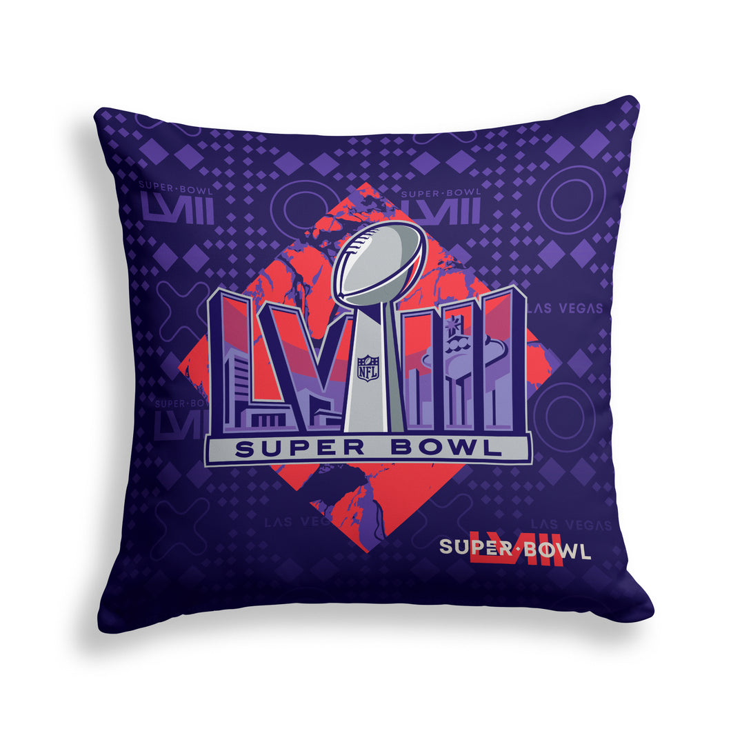 Purple Collectors Superbowl Logo Decor Pillow