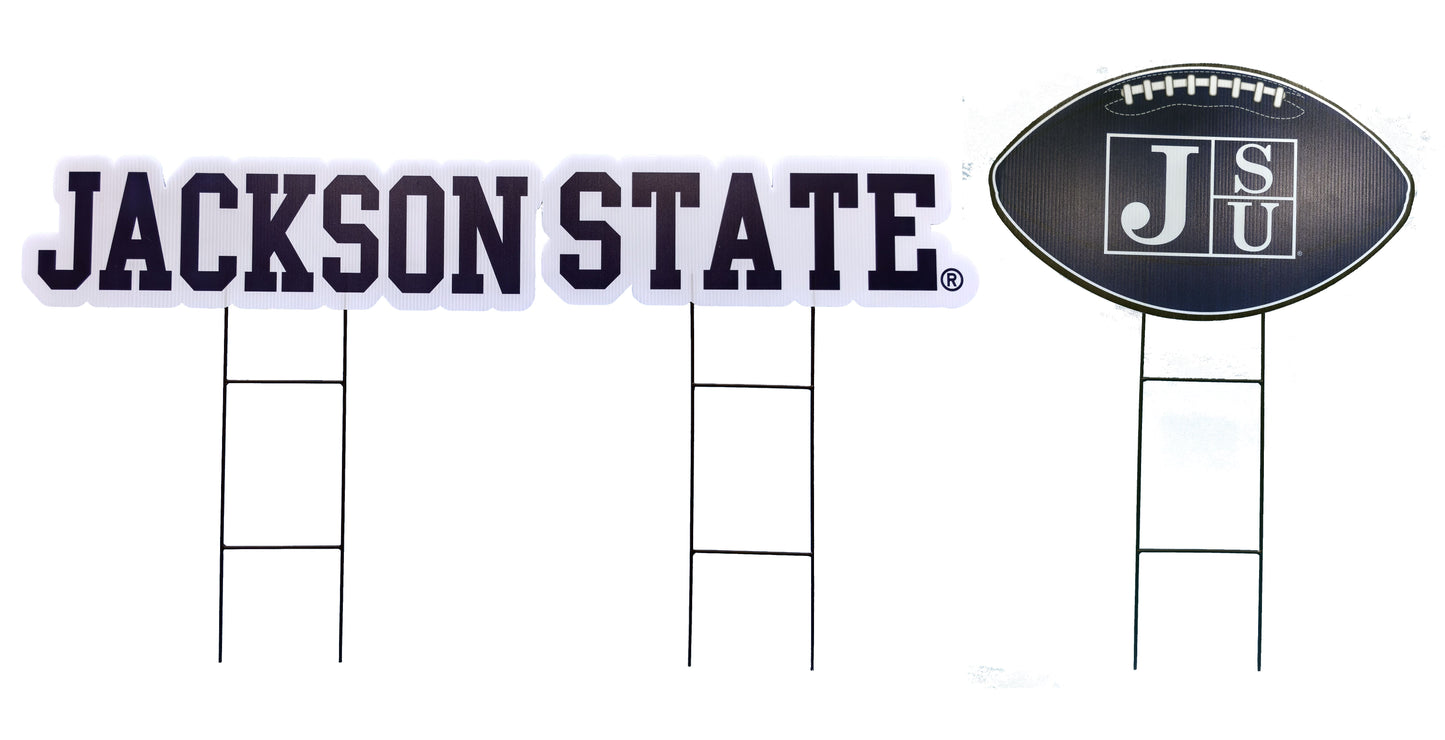 NCAA Wordmark & Football 3 Pack Yard Sign Set
