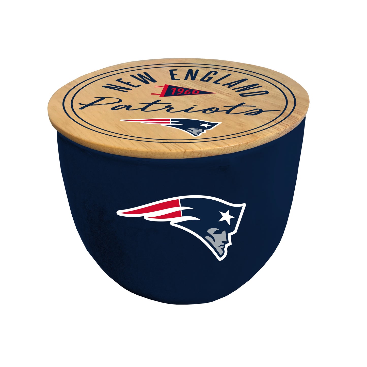 NFL Script Circle Wood Top Ceramic Candle