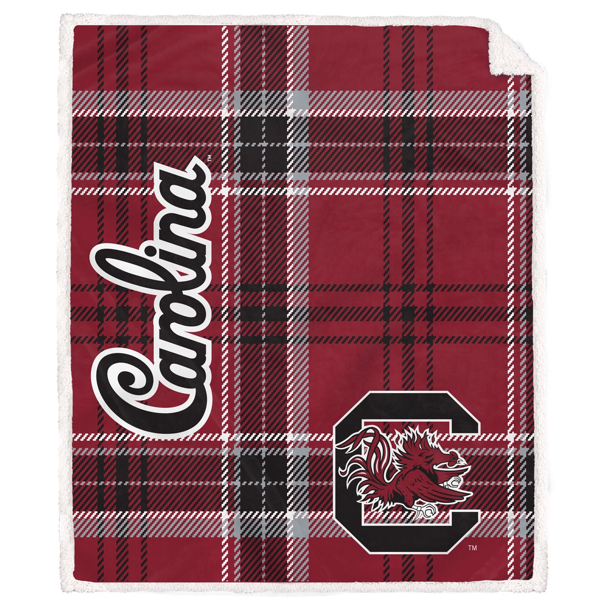 NCAA Playmaker Plaid Ultra Cozy Sherpa Throw