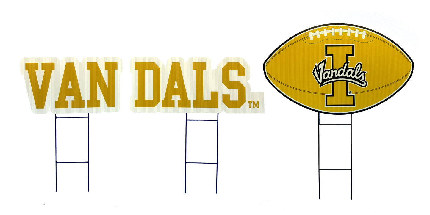 NCAA Wordmark & Football 3 Pack Yard Sign Set
