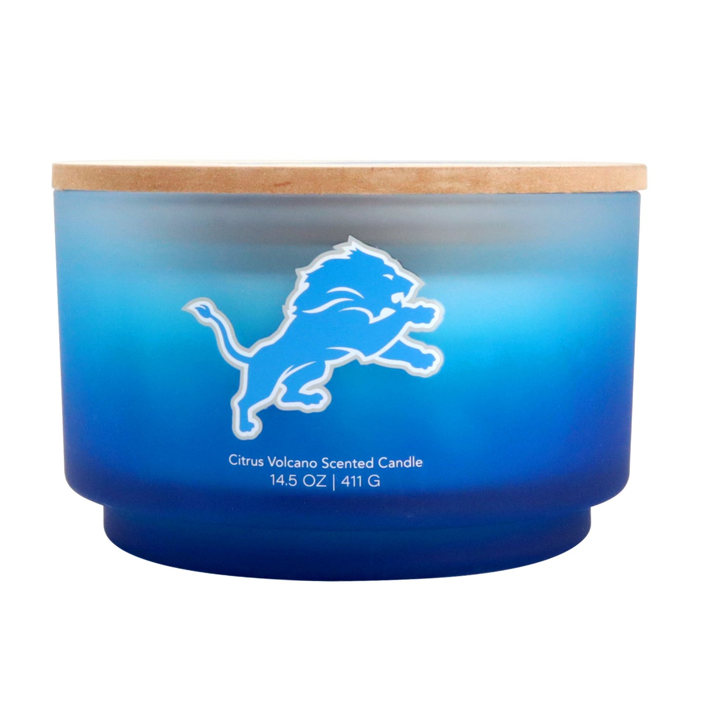 NFL Glass Gradient 14.5 oz Candle Print Wood Top