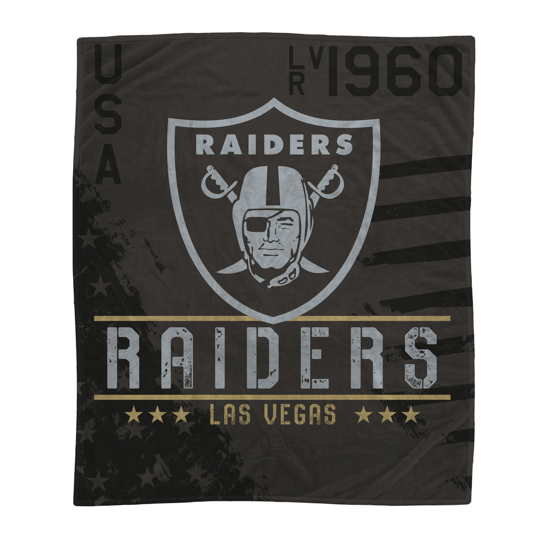 Las Vegas Raiders Black Camo Blanket