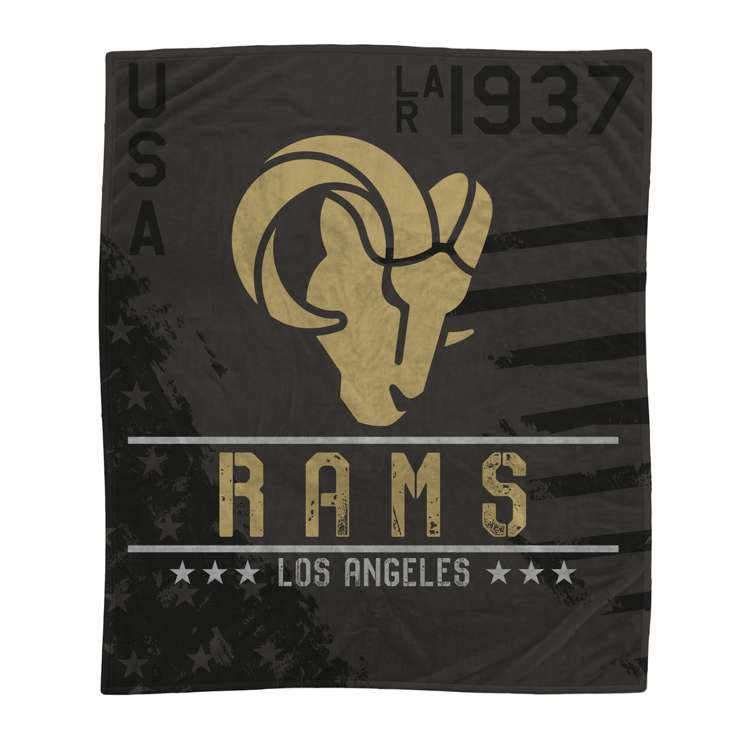 Los Angeles Rams Black Camo Blanket