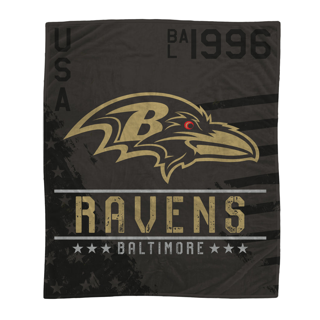 Baltimore Ravens Black Camo Blanket