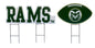 NCAA Wordmark & Football 3 Pack Yard Sign Set