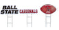 NCAA Wordmark & Football 3 Pack Yard Sign Set