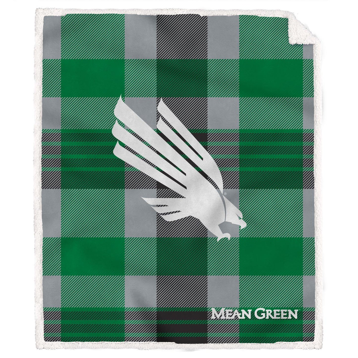 NCAA Plaid Steel Royal Plush Sherpa 60x70 Blanket