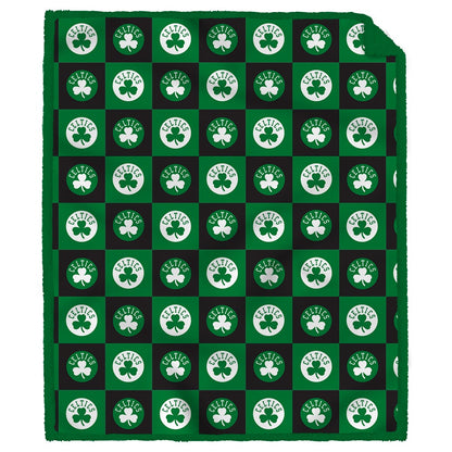 NBA Tonal Logo Box Ultra Cozy Team Color 60x70 Sherpa Blanket