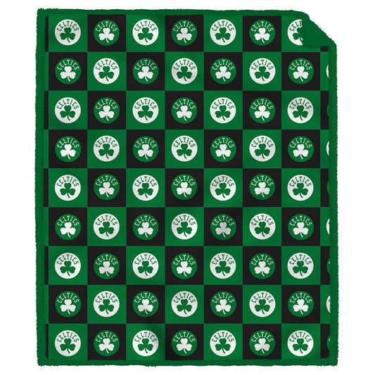 NBA Tonal Logo Box Ultra Cozy Team Color 60x70 Sherpa Blanket