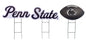NCAA Wordmark & Football 3 Pack Yard Sign Set