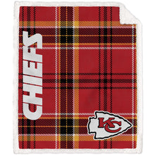 Load image into Gallery viewer, NFL Playmaker Plaid Ultra Cozy Sherpa Throw
