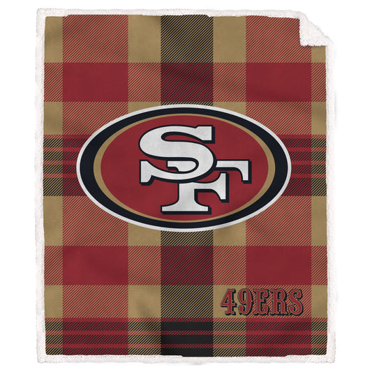 NFL Plaid Steel Royal Plush Sherpa 60x70 Blanket