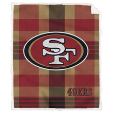 Load image into Gallery viewer, NFL Plaid Steel Royal Plush Sherpa 60x70 Blanket
