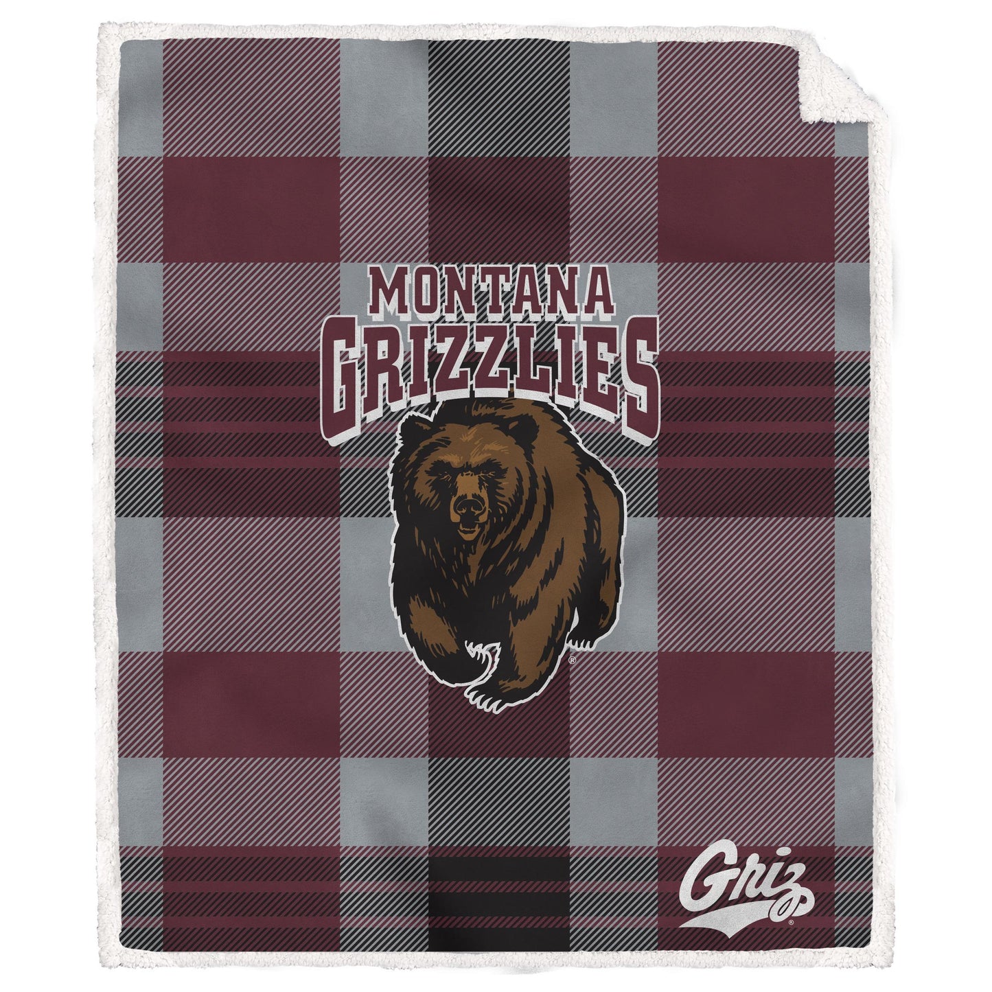 NCAA Plaid Steel Royal Plush Sherpa 60x70 Blanket
