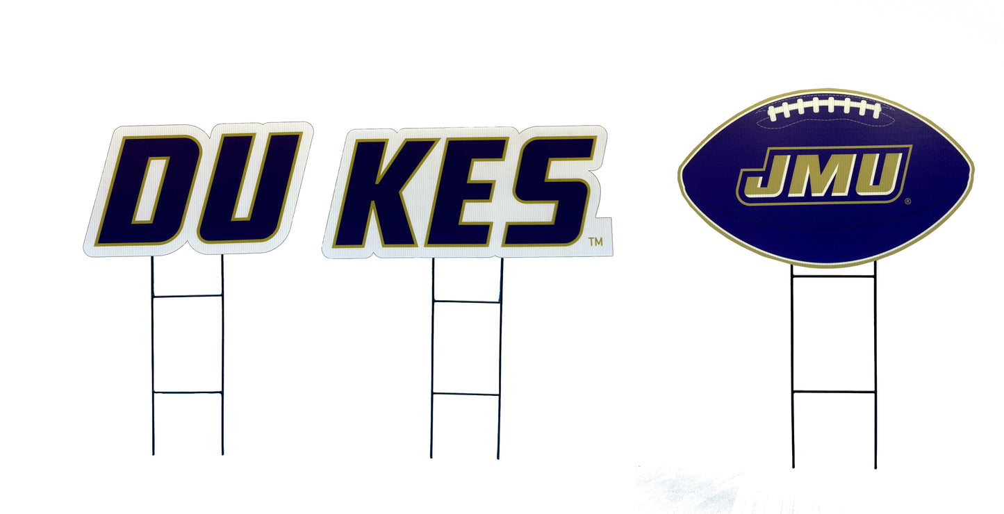 NCAA Wordmark & Football 3 Pack Yard Sign Set