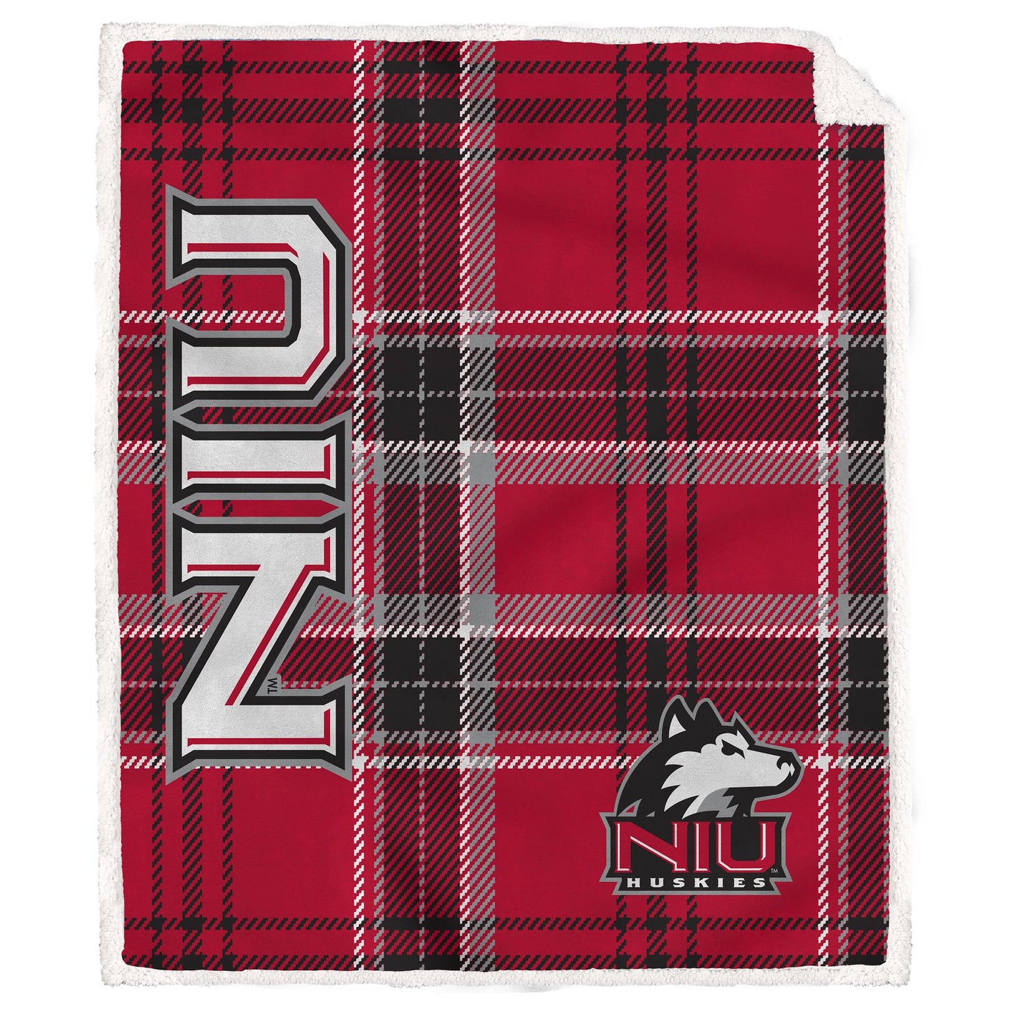 NCAA Playmaker Plaid Ultra Cozy Sherpa Throw