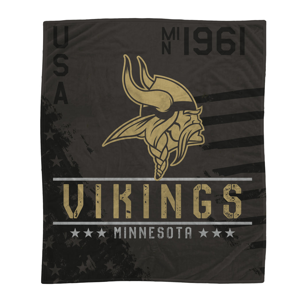 Minnesota Vikings Black Camo Blanket