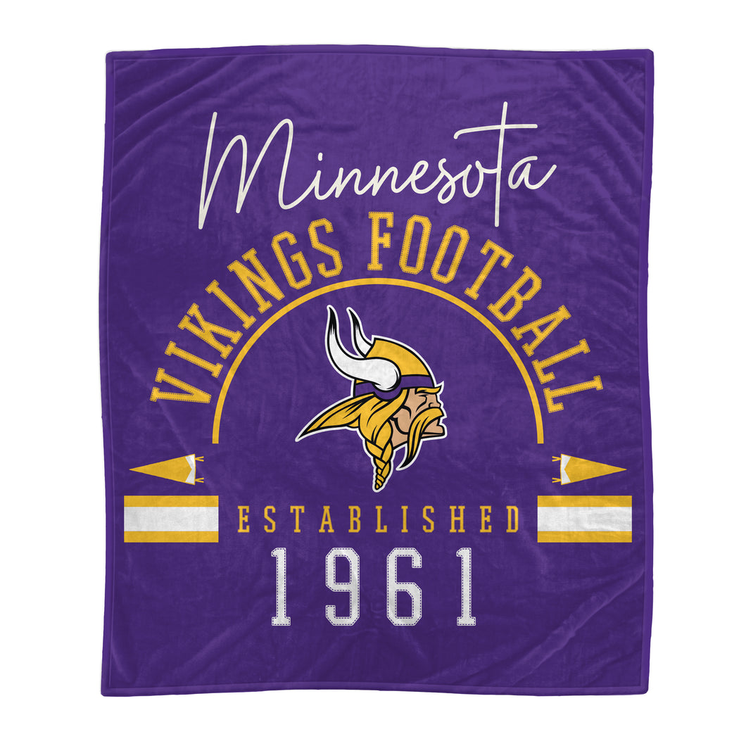 Minnesota Vikings Vintage Logo Series Blanket